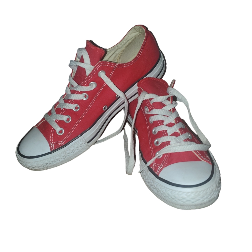 Converse Red Canvas Sneakers with White Details
